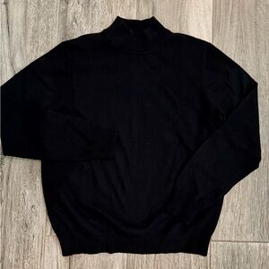 Men's Black Mock Turtleneck Cashmere Black Sweater